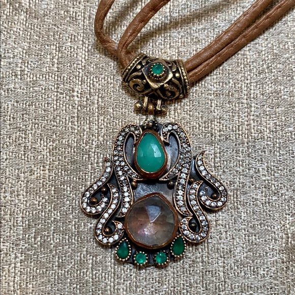 Byzantine Topaz Sliver European Pendant Necklace - Picture 2 of 11